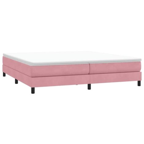 Sommier à lattes de lit sans matelas rose 200x210 cm velours vidaXL