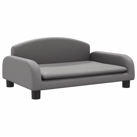 vidaXL Canapé pour enfants gris 70x45x30 cm similicuir (1/6)