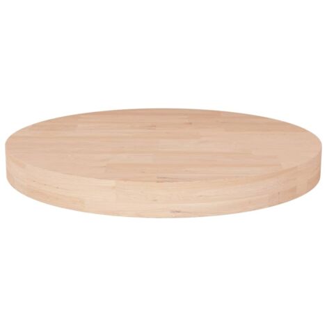 vidaXL Dessus de table rond Ø30x4 cm Bois de chêne massif non traité