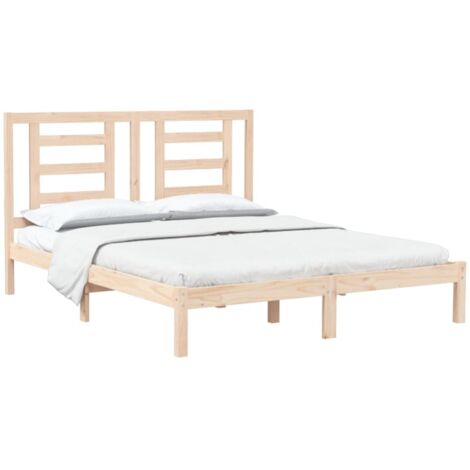 Cadre de lit sans matelas 150x200 cm bois de pin massif vidaXL (1/5)