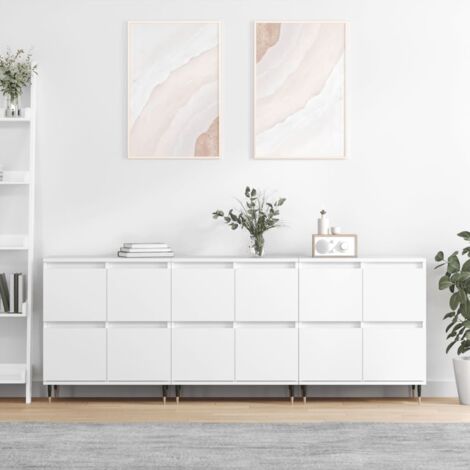 Buffets 3 pcs Blanc Bois d'ingénierie vidaXL (1/5)