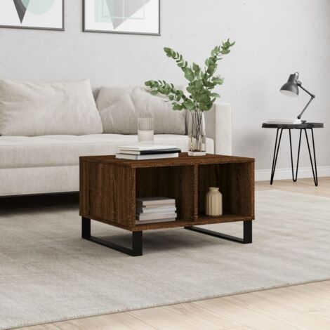 Table basse Chêne marron 60x50x36,5 cm Bois d'ingénierie vidaXL (1/5)