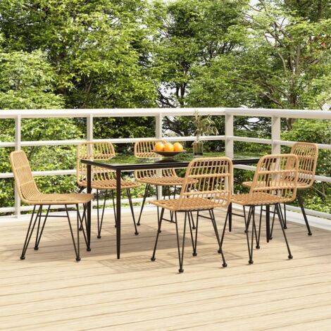 Ensemble à manger de jardin 7 pcs Résine tressée vidaXL (1/5)