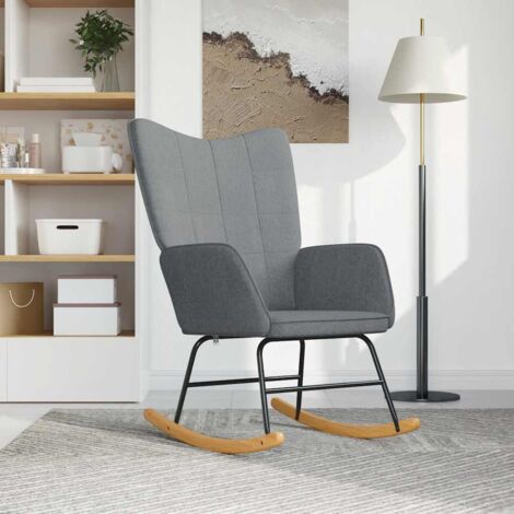 Chaise à bascule Gris clair Tissu vidaXL (1/9)