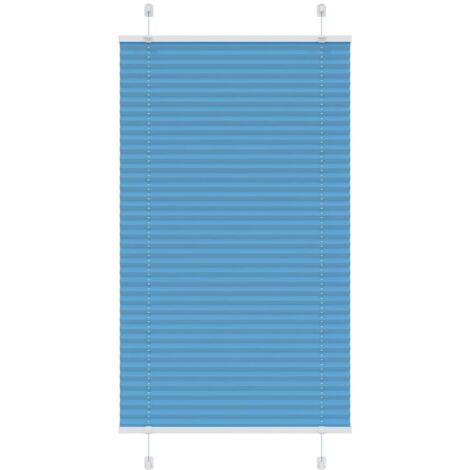 Store plissé bleu 75x150 cm largeur du tissu 74,4 cm polyester vidaXL