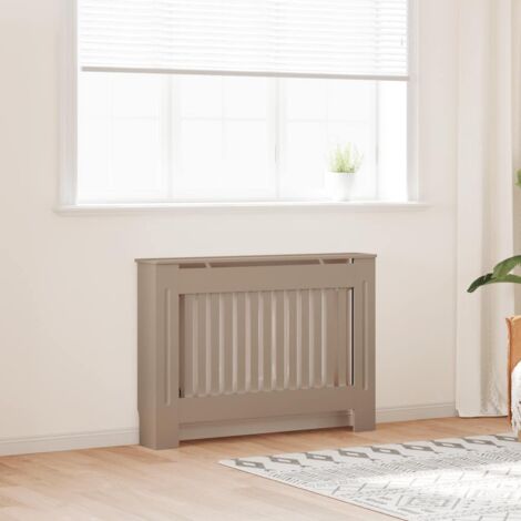 Vidaxl – Cache-radiateur MDF 112x19x81 cm – Design moderne à lattes – Assemblage facile – Compatible avec radiateurs standards