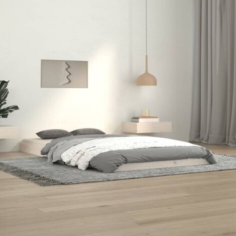 Vidaxl – Cadre de lit blanc 100x200 cm – Bois de pin massif – Lattes en contreplaqué pour meilleure répartition du poids – Montage facile