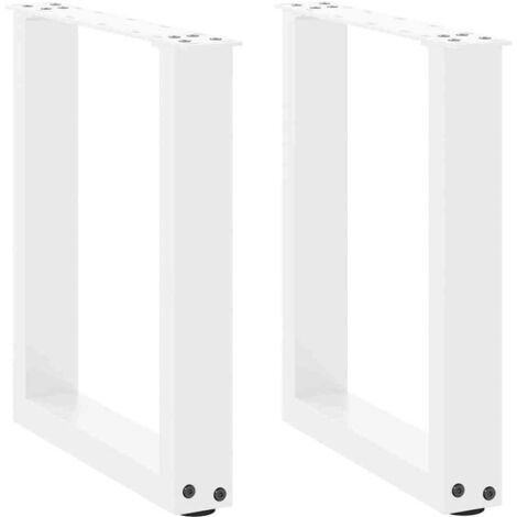 vidaXL Pieds de table basse forme de U 2 pcs blanc 38x(42-43) cm acier