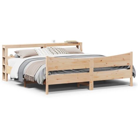 vidaXL Cadre de lit avec tête de lit 180x200 cm bois de pin massif (1/5)