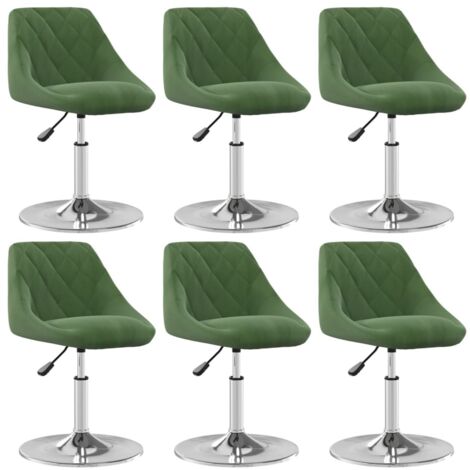 Chaises pivotantes à manger lot de 6 Vert foncé Velours vidaXL (1/5)