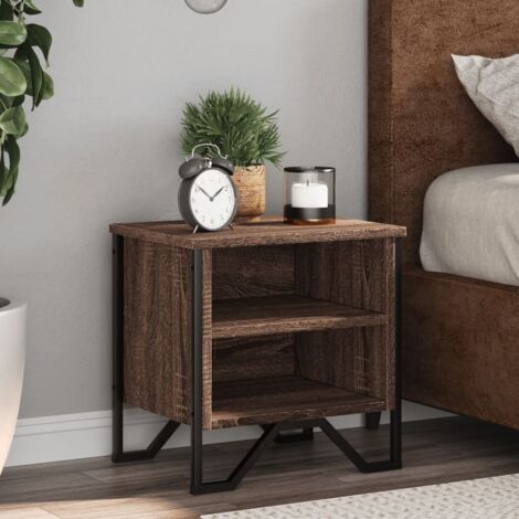 vidaXL Tables de chevet 2pcs chêne marron 40x30x40cm bois d'ingénierie (1/5)