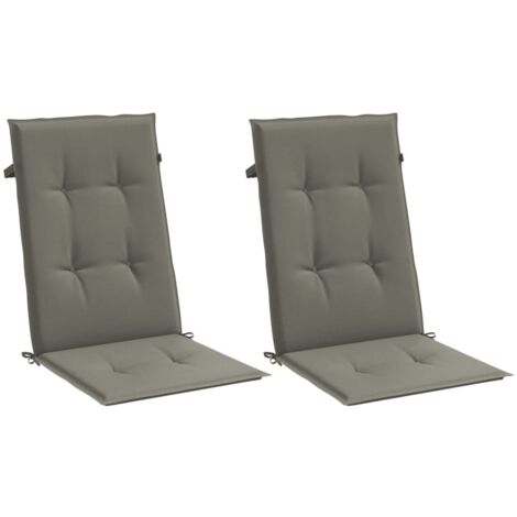 Coussins de chaise à dossier haut lot de 2 gris foncé mélangé vidaXL