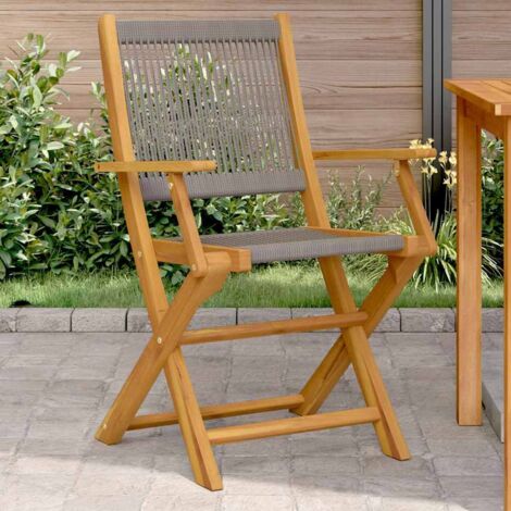 vidaXL Chaises de jardin lot de 2 gris bois d'acacia et polypropylène