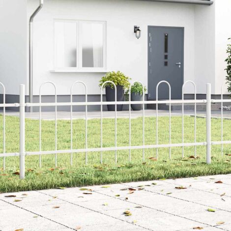 Clôture de jardin Blanc 3,4 x 0,6 m Acier peint par poudre vidaXL