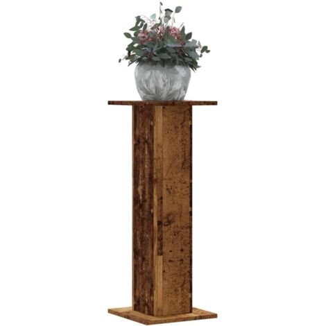 vidaXL Plant Stands 2 pcs Old Wood 30x30x80 cm Engineered Wood