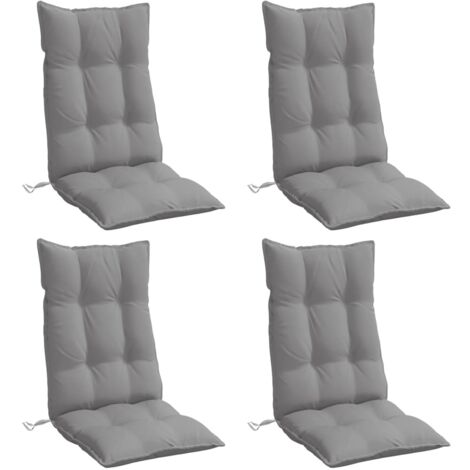 Coussins de chaise à dossier haut lot de 4 gris tissu oxford vidaXL