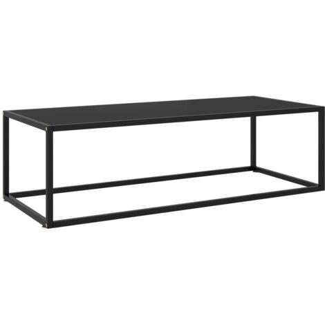 vidaXL Table basse Noir avec verre noir 120x50x35 cm