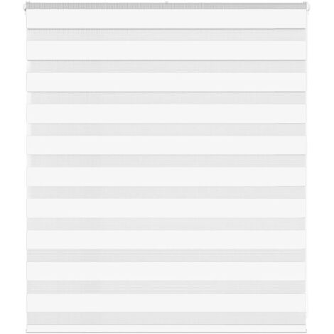 Store zèbre blanc 135x100 cm largeur du tissu 130,9cm polyester vidaXL