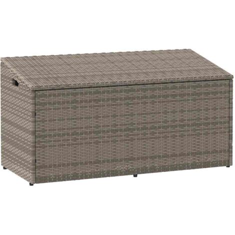 vidaXL Garden Storage Box Grey 110x50x58 cm Poly Rattan
