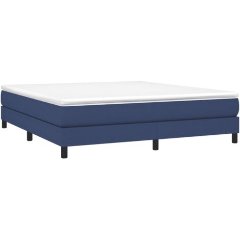 vidaXL Sommier à lattes de lit avec matelas Bleu 180x200 cm Tissu (1/5)