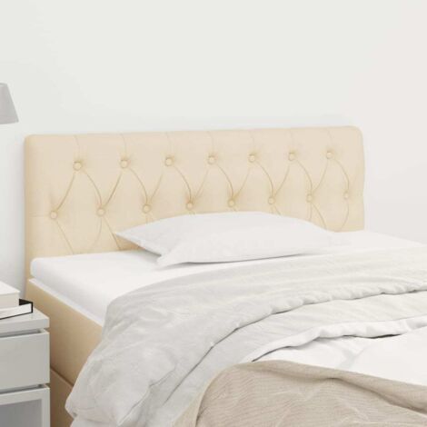 Vidaxl – Tête de lit crème 90x7x78/88 cm – Tissu polyester respirant – Pieds en bois d'ingénierie – Hauteur réglable pour confort - vidaXL981541 (1/6)