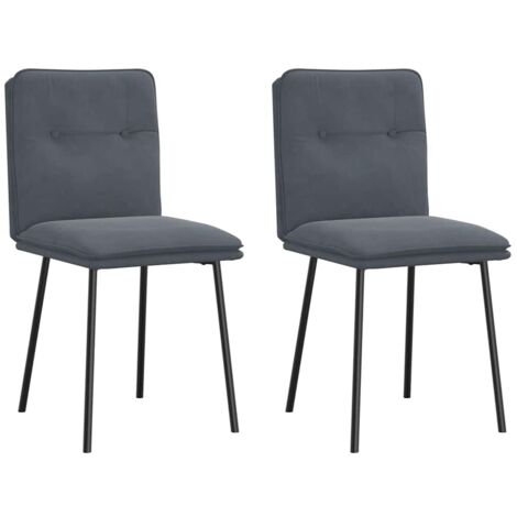 vidaXL Chaises à manger lot de 2 Gris foncé Velours (1/5)