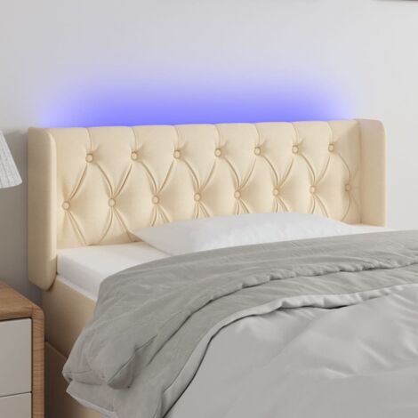 Tête de lit à LED Crème 103x16x78/88 cm Tissu vidaXL (1/5)