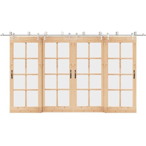vidaXL Kit fixation porte coulissante 400 cm Acier inoxydable Argenté (1/5)