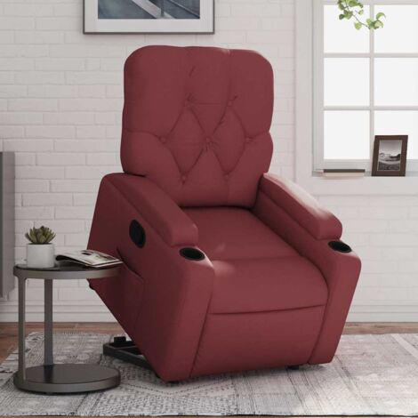 vidaXL Fauteuil inclinable Rouge bordeaux Similicuir (1/5)