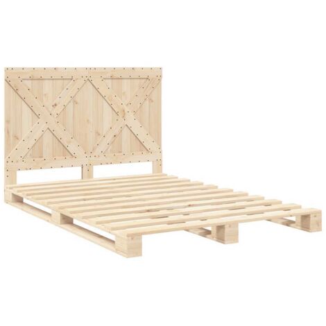 Cadre de lit sans matelas avec tête de lit bois massif vidaXL (1/5)