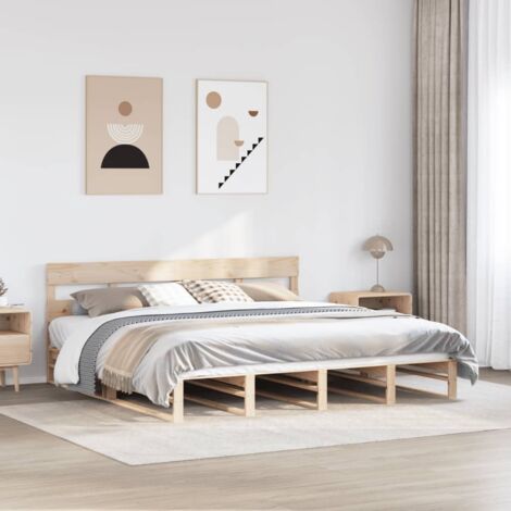 vidaXL Cadre de lit sans matelas 200x200 cm bois massif de pin (1/5)