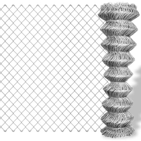 Clôture à mailles losangées Acier galvanisé 25x1 m Argenté vidaXL