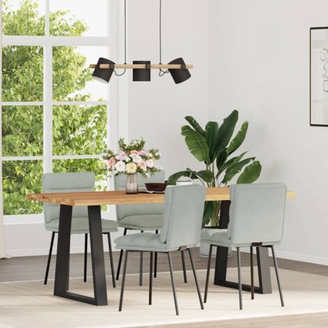 Chaises à manger lot de 4 Gris clair Velours vidaXL (1/5)