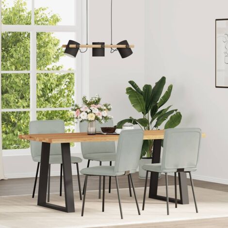 vidaXL Chaises à manger lot de 4 Gris clair Velours (1/5)