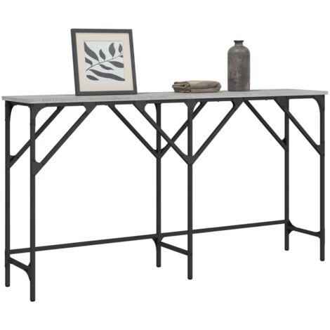 Table console sonoma gris 140x29x75 cm bois d'ingénierie vidaXL