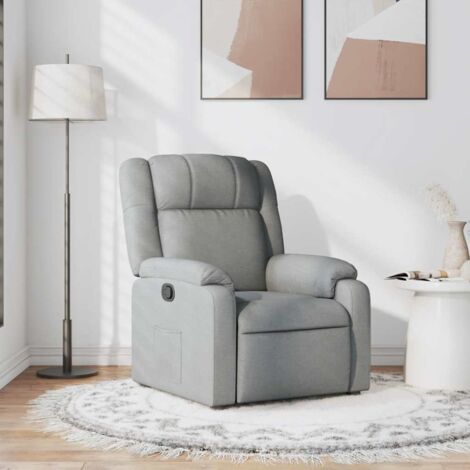 vidaXL Fauteuil inclinable Gris clair Tissu (1/5)