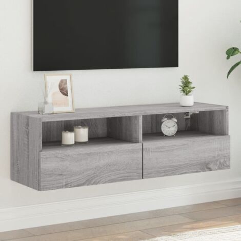 vidaXL Meuble TV mural sonoma gris 100x30x30 cm bois