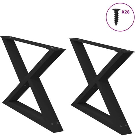 vidaXL Coffee Table Legs 2 pcs Black 70x(42-43,3) cm Steel