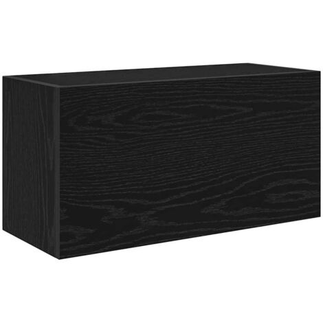 Vidaxl – Armoire murale de salle de bain noir 60x25x30 cm – Bois d'ingénierie – Vérin à gaz pour ouverture douce – Capacité 60 kg