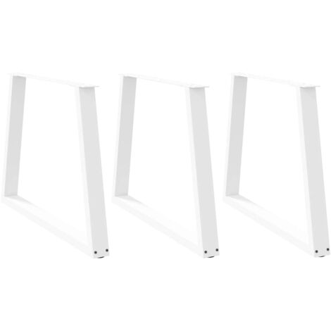 Pieds de table à manger en V 3 pièces Blanc 90 x (72-73,3) cm Acier vidaXL