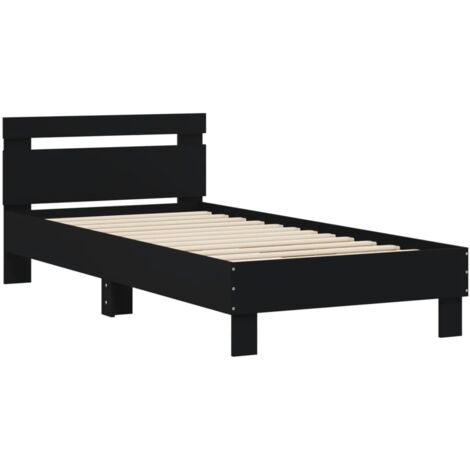 Cadre de lit sans matelas avec tête de lit noir 75x190 cm vidaXL