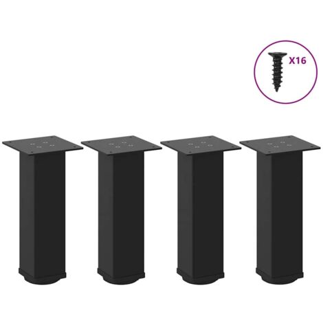 vidaXL Pieds de table basse 4 pcs noir 42-44 cm acier