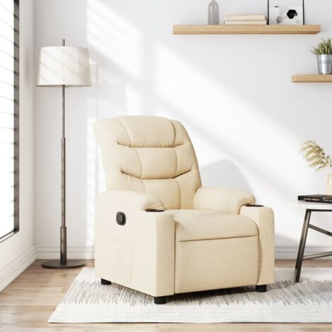 Fauteuil inclinable Crème Tissu vidaXL