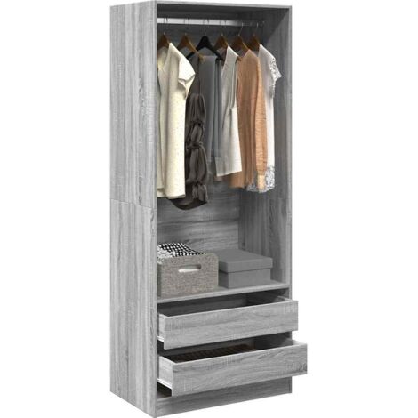 Garde-robe sonoma gris 80x50x200 cm bois d'ingénierie vidaXL