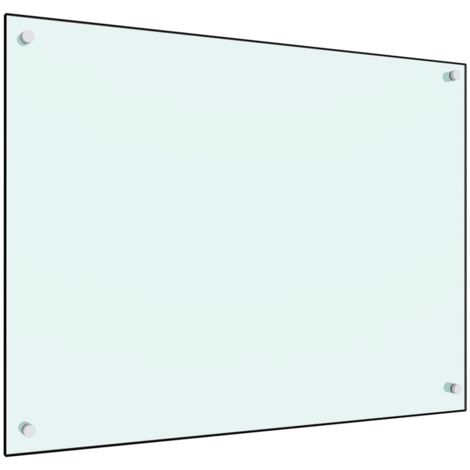 Vidaxl – Dosseret de cuisine en verre trempé blanc 80x60 cm – Protection anti-éclaboussures – Résistant à la chaleur et aux rayures – Facile à nettoyer
