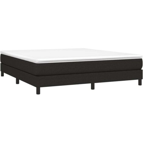 Sommier à lattes de lit avec matelas Noir 180x200 cm Tissu vidaXL (1/5)
