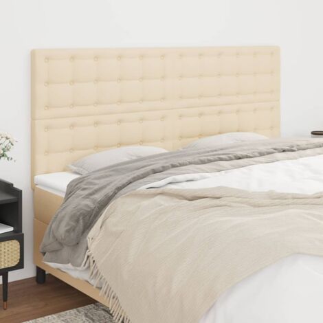 Tête de lit Crème 180x5x118/128 cm Tissu vidaXL