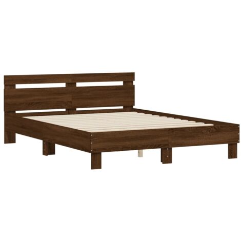 Cadre de lit sans matelas chêne marron 140x200 cm vidaXL