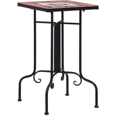vidaXL Mosaic Side Table Terracotta and White Ceramic (1/6)