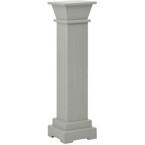vidaXL Classic Square Pillar Plant Stand Grey 17x17x66 cm MDF
